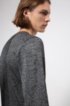 Knitted sweater in a wool blend with metallised yarns, Silver