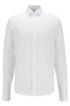 Regular-fit shirt in easy-iron cotton with double cuffs, White