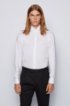 Regular-fit shirt in easy-iron cotton with double cuffs, White
