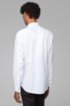 Slim-fit evening shirt in easy-iron cotton twill, White
