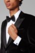 Easy-iron slim-fit evening shirt with adaptable cuffs, White