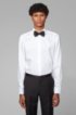 Easy-iron slim-fit evening shirt with adaptable cuffs, White