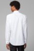 Easy-iron slim-fit evening shirt with adaptable cuffs, White