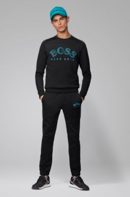 BOSS - Cotton-blend sweatshirt with 