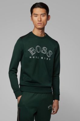 BOSS - Cotton-blend sweatshirt with 