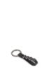 Leather key ring with coloured logo lettering, Black