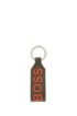 Leather key ring with coloured logo lettering, Orange