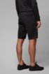 Slim-fit drawstring jersey shorts with curved logo, Black