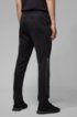 Slim-fit jogging trousers with logo and open hems, Black