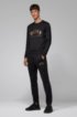 Slim-fit jogging trousers with logo and cuffed hems, Black
