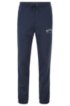 Slim-fit jogging trousers with logo and cuffed hems, Dark Blue