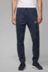 Slim-fit jogging trousers with logo and cuffed hems, Dark Blue