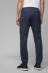 Slim-fit jogging trousers with logo and cuffed hems, Dark Blue