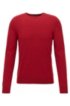 Slim-fit sweater in cotton with reverse-stitch details, Red