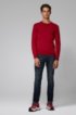 Slim-fit sweater in cotton with reverse-stitch details, Red