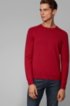 Slim-fit sweater in cotton with reverse-stitch details, Red