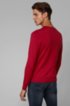 Slim-fit sweater in cotton with reverse-stitch details, Red