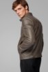 Regular-fit blouson-style jacket in lamb leather, Dark Brown
