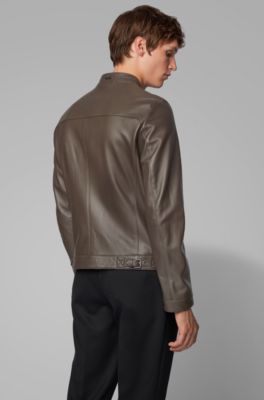 boss mens leather jacket