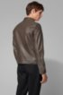 Regular-fit blouson-style jacket in lamb leather, Dark Brown