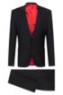 Extra-slim-fit suit in two-way stretch fabric, Black