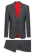 Extra-slim-fit suit in two-way stretch fabric, Dark Grey