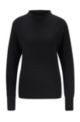 Regular-fit sweater with funnel neck in pure cashmere, Black