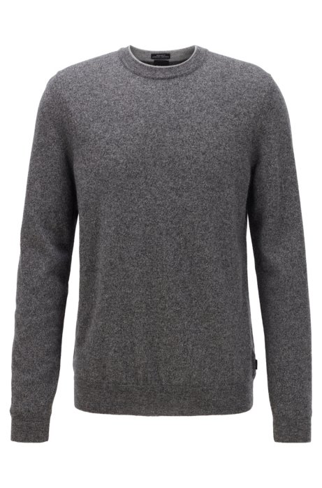 Regular-fit sweater in moulin&eacute; virgin wool, Grey