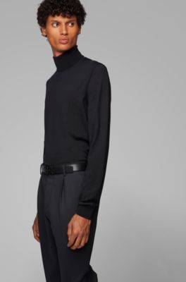 Turtleneck sweater in virgin wool and silk