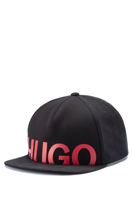 Snapback cap in cotton with logo print, Black
