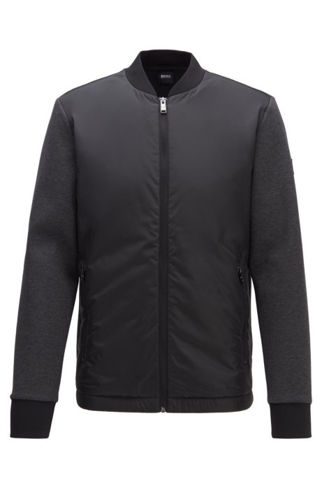 Zip-through sweatshirt with padded front panel, Dark Grey