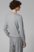Virgin-wool V-neck sweater with logo embroidery, Grey
