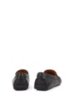 Driver moccasins in embossed leather with extended lug sole, Black