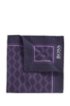 Italian-made silk pocket square with zig-zag print, Dark Purple