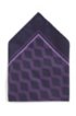Italian-made silk pocket square with zig-zag print, Dark Purple