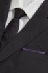 Italian-made silk pocket square with zig-zag print, Dark Purple