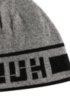 Reverse-logo beanie hat in a jacquard knit, Light Grey