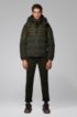 Lightweight jacket in water-repellent fabric with removable hood, Dark Green