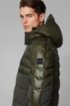 Lightweight jacket in water-repellent fabric with removable hood, Dark Green