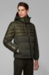 Lightweight jacket in water-repellent fabric with removable hood, Dark Green