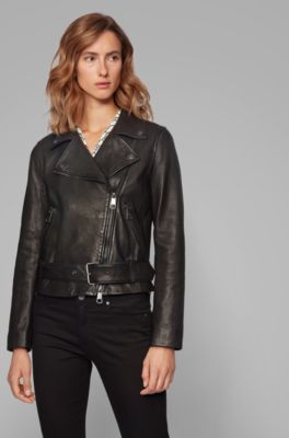 BOSS - Asymmetric biker jacket in nappa 