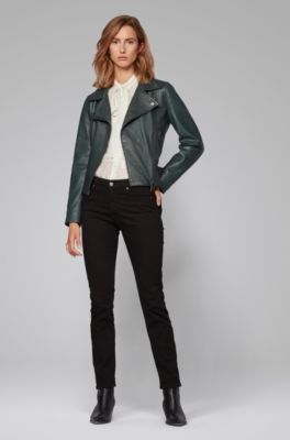 hugo boss leather blazer