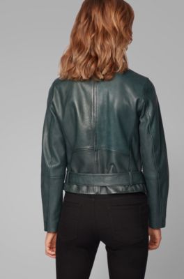 BOSS - Asymmetric biker jacket in nappa 