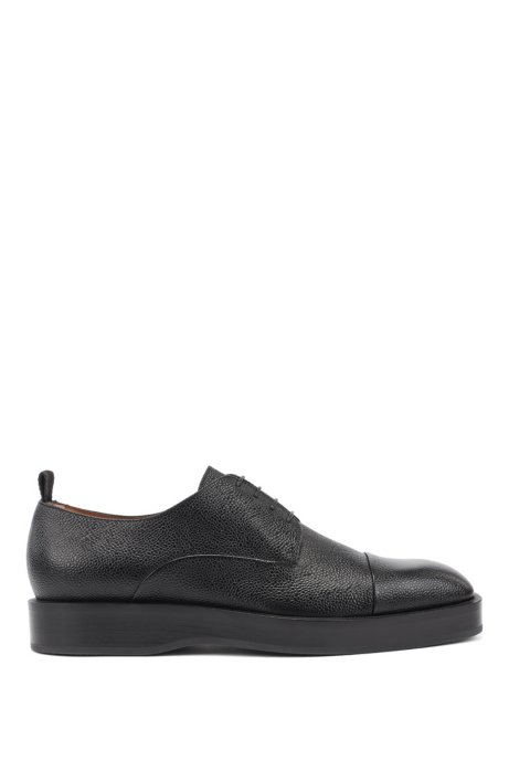 Derby shoes in Scotch-grain calf leather, Black