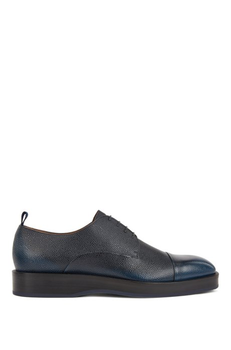 Derby shoes in Scotch-grain calf leather, Black
