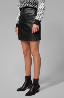 BOSS - A-line skirt in faux leather 