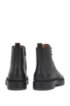 Lace-up boots in Scotch-grain leather with contrast lug sole, Black