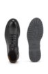 Lace-up boots in Scotch-grain leather with contrast lug sole, Black