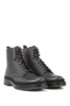 Lace-up boots in Scotch-grain leather with contrast lug sole, Black