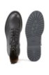 Lace-up boots in Scotch-grain leather with contrast lug sole, Black
